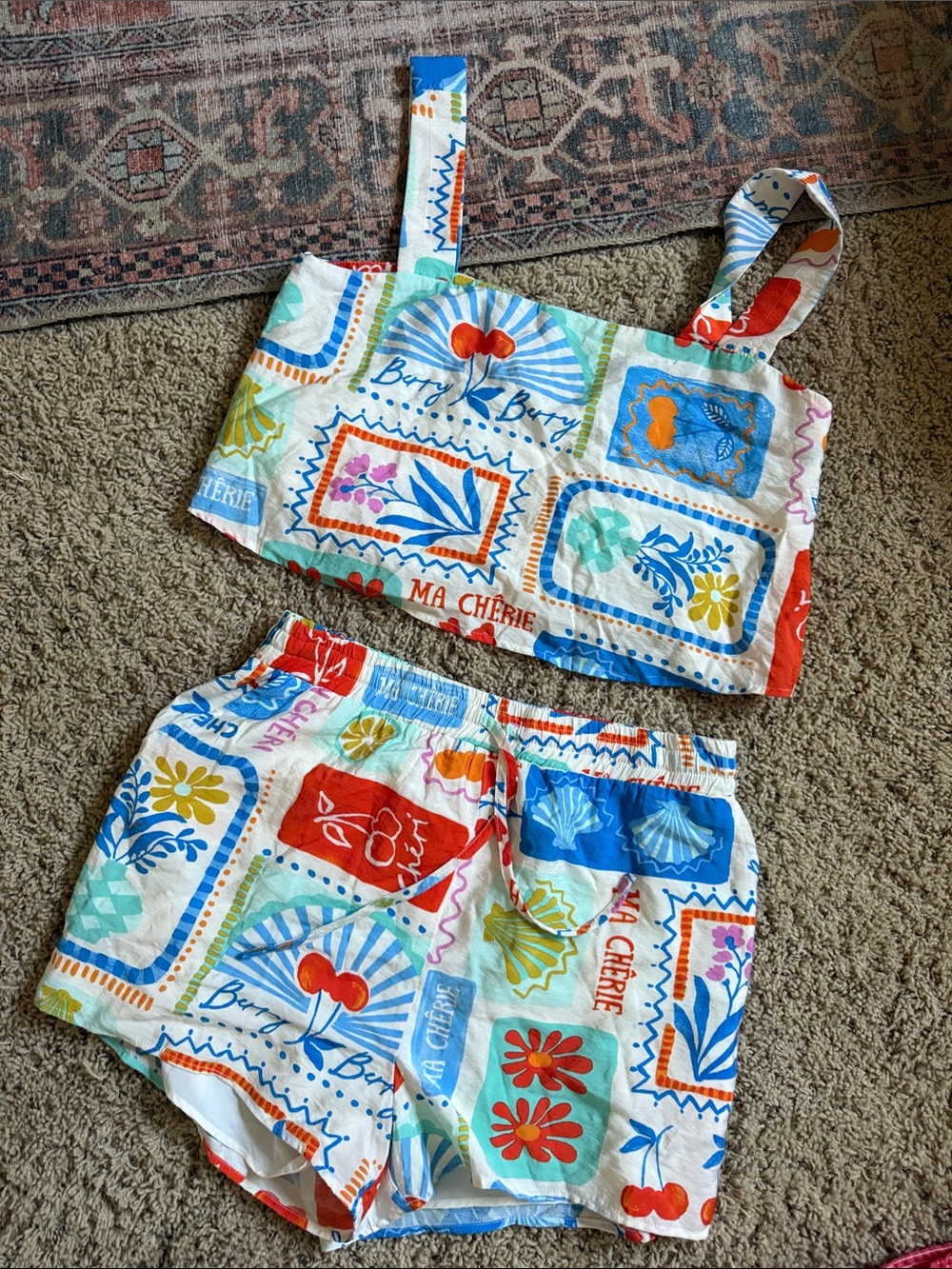 Women's Multicolor Printed Tank and Short Set - Ma Chérie